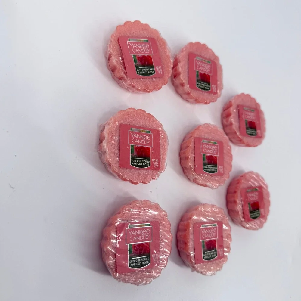 NEW Lot of 8 Yankee Candle Sun-Drenched Apricot Rose Wax Melt Tart 0.8oz 1577164